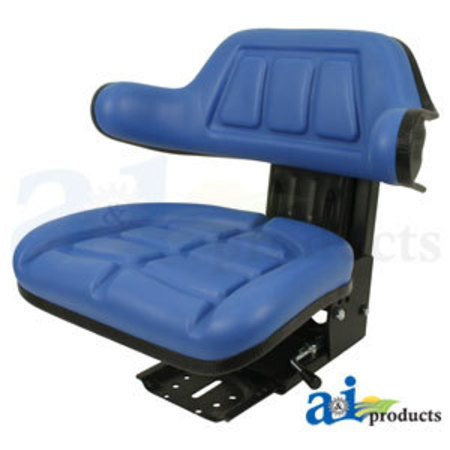 A & I PRODUCTS Seat w/ Wrap Around Back w/Arms, Blue Vinyl, 265 lb / 120 kg Weight Limit 21" x19" x12" A-W333BU